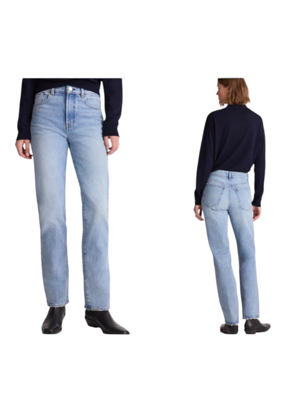 NWT Madewell The Longline Straight Jean Raebrook Wash Light Blue Size 28